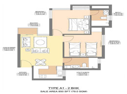 Floor Plans 850 - SQ.FT - 2 Bedroom