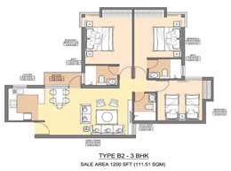 Floor Plans 1200 - SQ.FT - 3 Bedroom