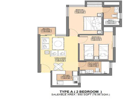 Floor Plans Type A(2 Bedroom)