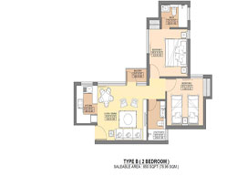 Floor PlansType B(2 Bedroom)