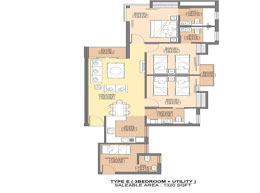 Floor Plans Type E(3 Bedroom + Utility)