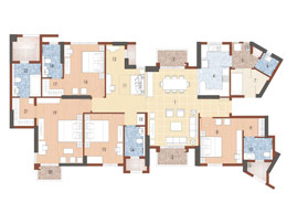Floor Plans Tower D Type -D1 (4BHK+FAMILY/STUDY+W)