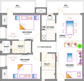 Unit 1, 2 Room + Pantry + Toilet (400 sq. ft.)