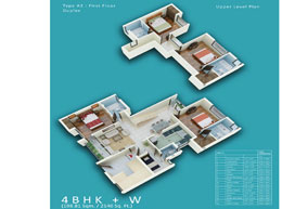 Floor Plans 4BHK+W