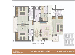 Floor Plans 3 BHK+W+3T-1650 Sq. ft.