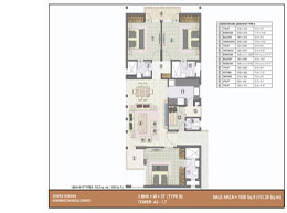 Floor Plans 3 BHK+W+3T+Type B-1650 Sq. ft.