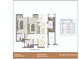 Floor Plans 2 BHK Apartment-975 Sq. ft.