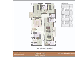 Floor Plans 4 BHK+W+4T+Type A-2250 Sq. ft.