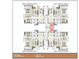 Floor Plans 3 BHK+W+2T