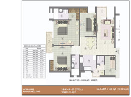 Floor Plans 3 BHK+W+2T+Type A-1420 Sq. ft.