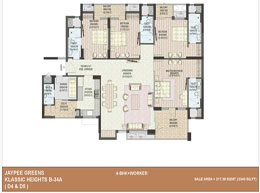 Floor Plans 4 BHK+worker- 2340 sq ft