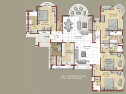 Floor Plans 9th, 13th & 16th Floor - 4BHK+Family (Type B)