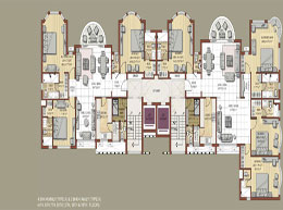 Floor Plans 4th, 6th, 7th, 10th, 12th, 15th & 18th Floor 4BHK+Family (Type A) & 3BHK+Family (Type A)