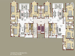 Floor Plans 8th, 11th, 14th & 17th Floor
4BHK+Family (Type C) and
3BHK+Family (Type C)