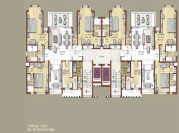 Floor Plans 8th, 11th, 14th & 17th
Floor 3 BHK+Family( Type C)