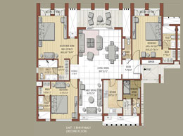 Floor Plans Second Floor-3BHK+Family