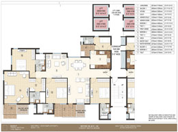 Floor Plan Block P 4BHK + W - Unit Plan