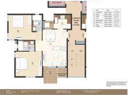 Floor Plan Block K 2 BHK - Unit Plan