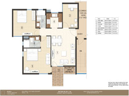 Floor Plan 2BHK + W - Unit Plan
