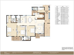 Floor Plan Block N 3BHK + W + S - Unit Plan
