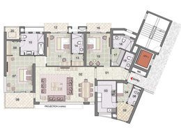Floor Plans 3BHK (Type C -Mirror)