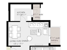 Features Plans 2 BHK- Type A