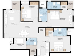 Floor Plans 3 BHK- Type C