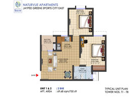 Floor Plans 1&2 2BHK 750 sft