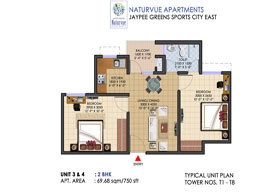 Floor Plans 3&4 2BHK 750 sft