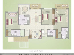 Floor Plans 3BHK Unit PLane
