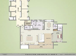Floor Plans 3BHK-Pent-House-Lower-Level Type-1