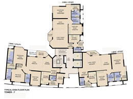 Floor Plans Typical Even Plan Tower-7