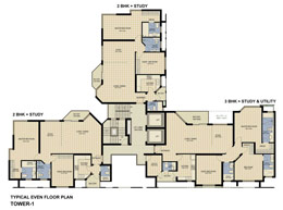 Floor Plans Typical Even Plan Tower-1
