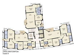 Floor Plans Typical Even Plan Tower-4