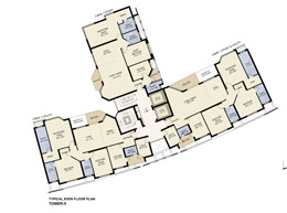 Floor Plans Typical Even Plan Tower-5