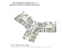 Floor Plans THE KALYPSO COURT(4,7) - Typical 2 BHK & 3 BHK Apartment