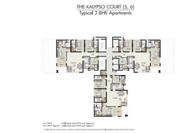 Floor Plans THE KALYPSO COURT(5,6) - Typical 3 BHK Apartments