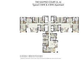 Floor Plans THE KALYPSO COURT(5,6) - Typical 3 BHK & 4 BHK Apartment