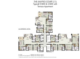Floor Plans THE KALYPSO COURT(11) - Typical 3 BHK & 4 BHK with Terrace Apartment