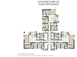 Floor Plans THE KALYPSO COURT(15) - Typical 3 BHK Apartment