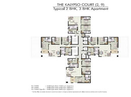 Floor Plans THE KALYPSO COURT(2,9) - Typical 2 BHK,3 BHK Apartment