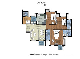 Lake District Kove Floor Plan B1 3BHK+W