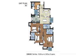 Lake District Kove Floor Plan B2 3BHK+W