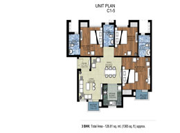 Lake District Kove Floor Plan C1-5 3BHK