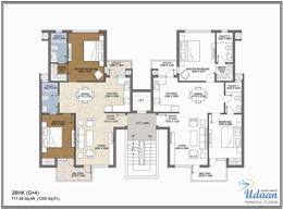 Floor Plans 2BHK(G+4) 1200 sft