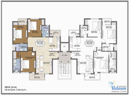 Floor Plans 3BHK(G+4) 1400 sft